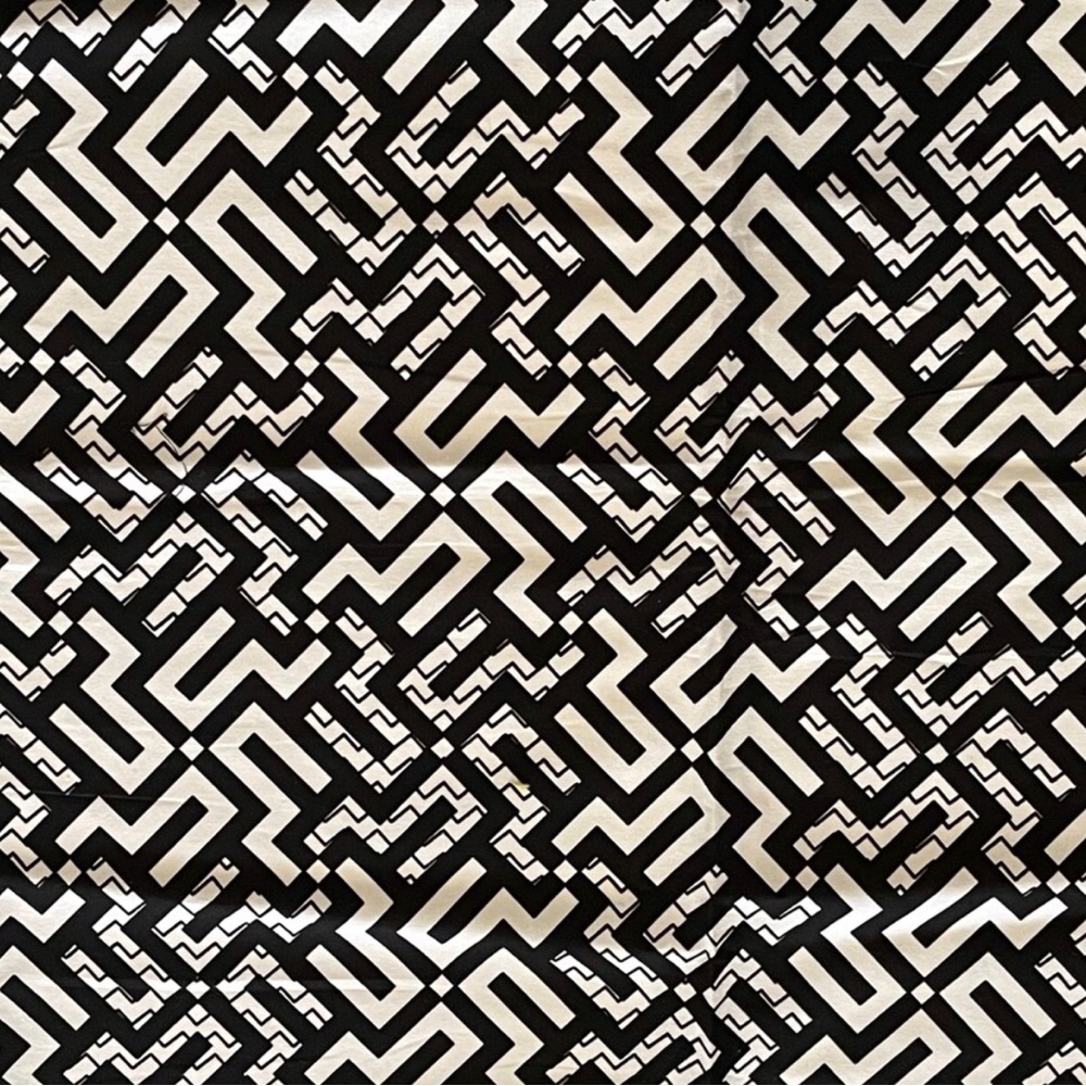Black and White Geometric Pattern Cotton Fabric